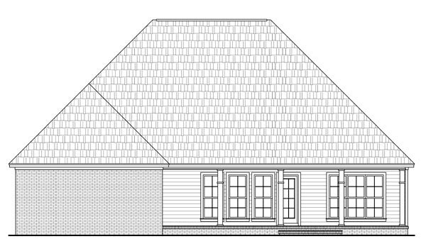 Country European French Country Traditional Rear Elevation of Plan 59204