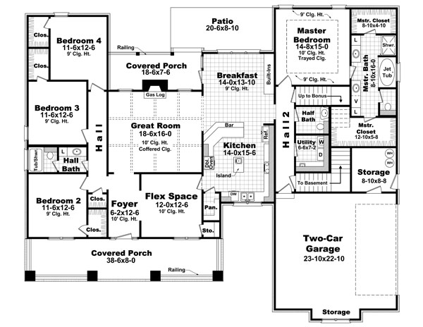 Bungalow Craftsman Level One of Plan 59206