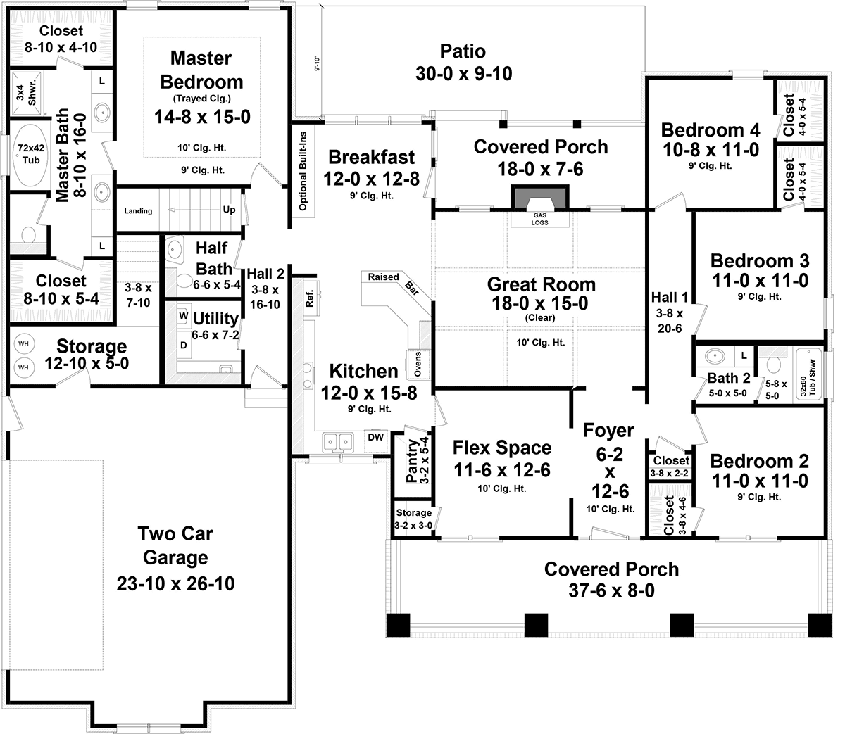 Bungalow Craftsman Level One of Plan 59207