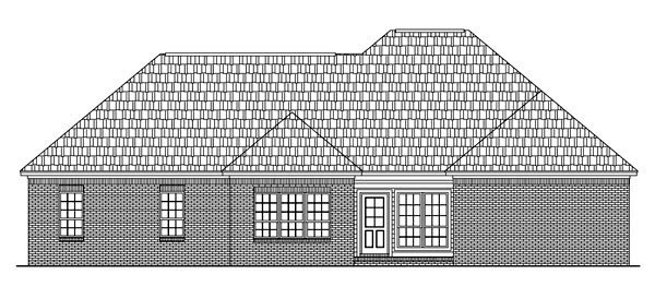 Country European Traditional Rear Elevation of Plan 59209