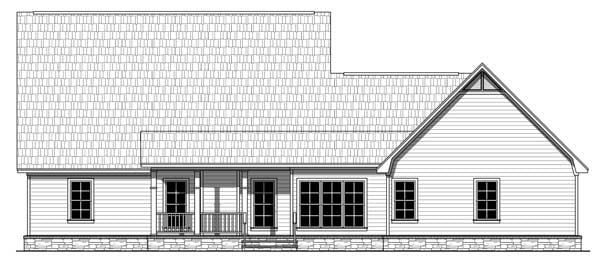 Craftsman European French Country Southern Traditional Rear Elevation of Plan 59213