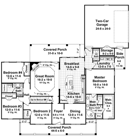 House Plan 59214 First Level Plan