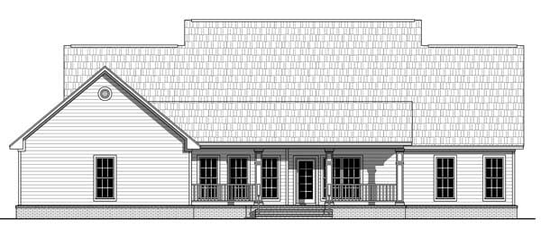 Country Farmhouse Traditional Rear Elevation of Plan 59214