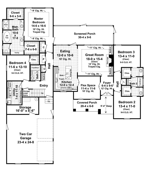 Country European Traditional Level One of Plan 59215