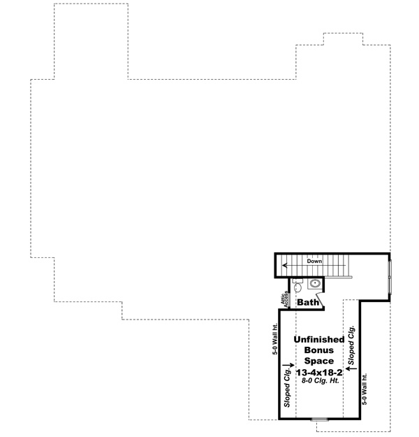 Country Farmhouse Southern Traditional Level Two of Plan 59219