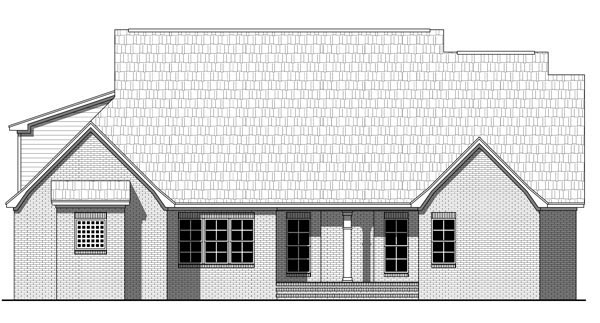 Country Farmhouse Southern Traditional Rear Elevation of Plan 59219