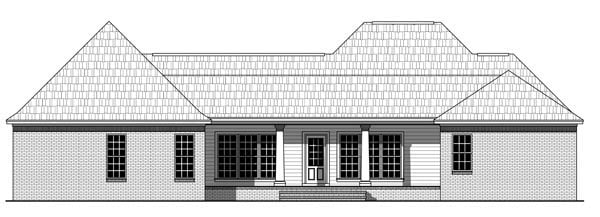 Country European Traditional Rear Elevation of Plan 59221