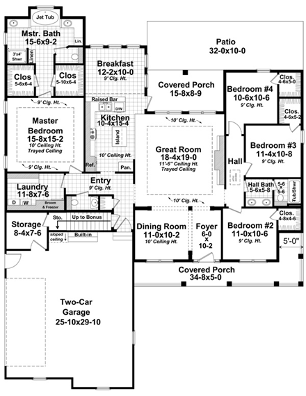 House Plan 59222 First Level Plan