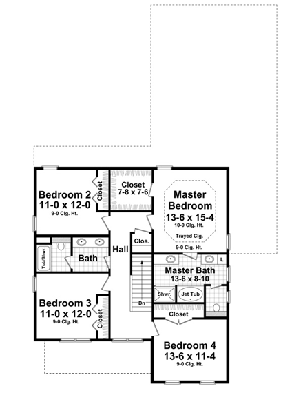 House Plan 59224 Second Level Plan