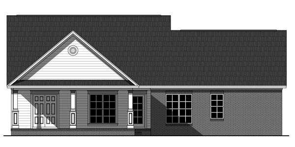 Country Farmhouse Traditional Rear Elevation of Plan 59225