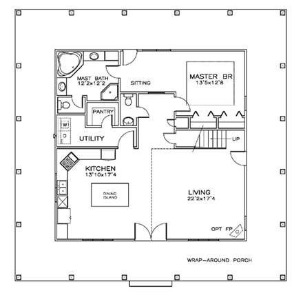 House Plan 59305 First Level Plan