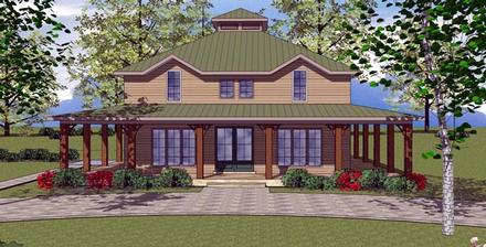 Cottage Florida Southern Elevation of Plan 59306