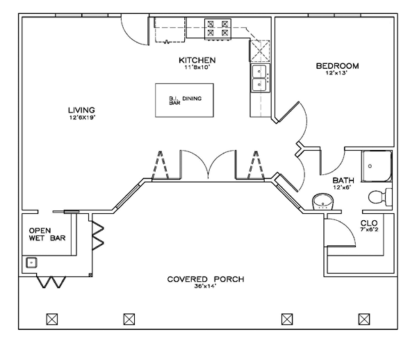 Cottage Craftsman Level One of Plan 59308