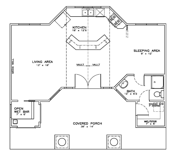Cottage Craftsman Level One of Plan 59348