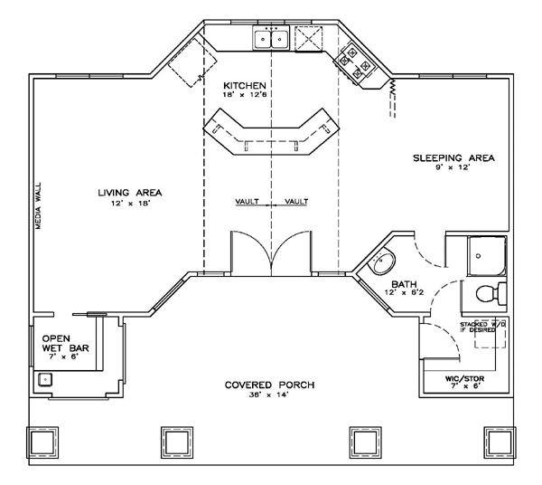 Cottage Craftsman Level One of Plan 59349