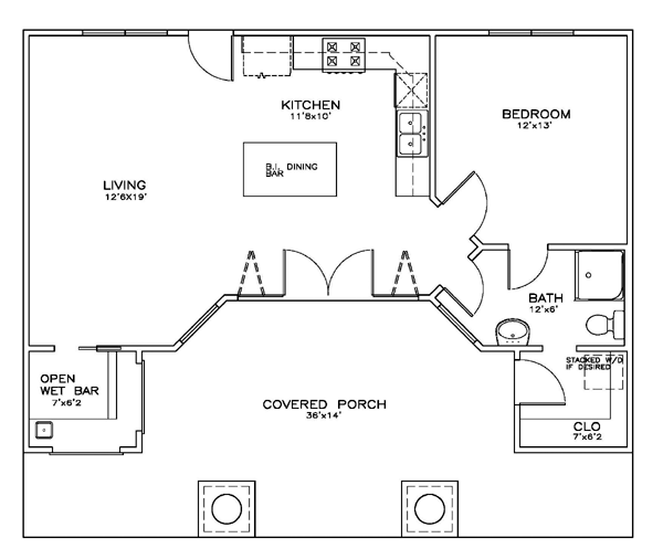 Cottage Craftsman Level One of Plan 59350