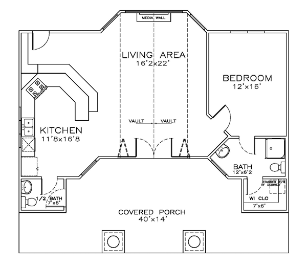 Cottage Craftsman Level One of Plan 59352