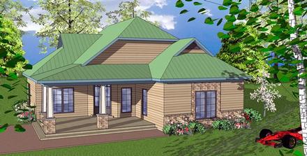 Cottage Florida Southern Elevation of Plan 59359