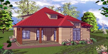 Cottage Florida Southern Elevation of Plan 59361