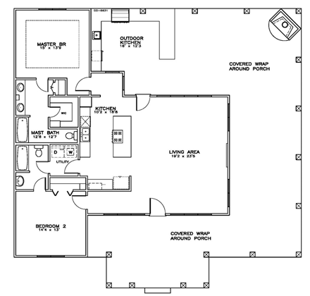 House Plan 59390 First Level Plan