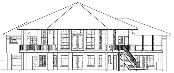 European Traditional Rear Elevation of Plan 59401