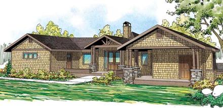 Contemporary Craftsman Ranch Elevation of Plan 59403