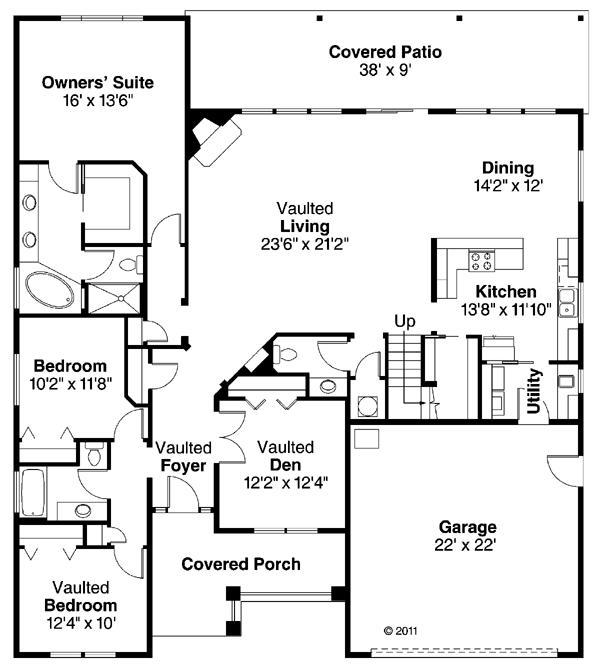 Cape Cod Cottage Craftsman Ranch Level One of Plan 59404