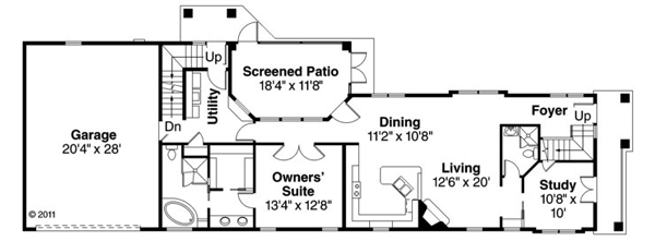 Contemporary Florida Mediterranean Southwest Level One of Plan 59405