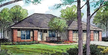 European Ranch Traditional Elevation of Plan 59407