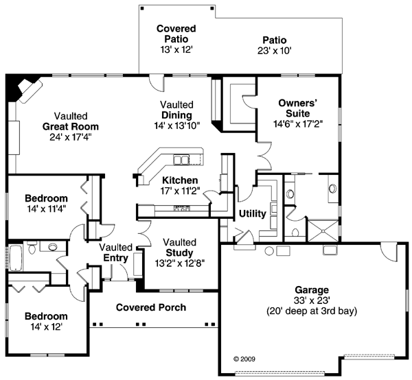 European Ranch Traditional Level One of Plan 59408