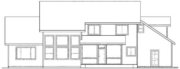 Contemporary Country Traditional Rear Elevation of Plan 59412