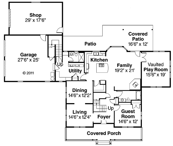 Country Florida Traditional Level One of Plan 59413