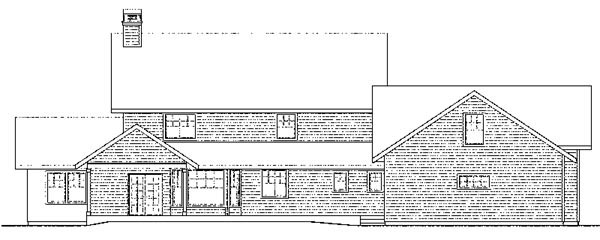 Country Florida Traditional Rear Elevation of Plan 59413