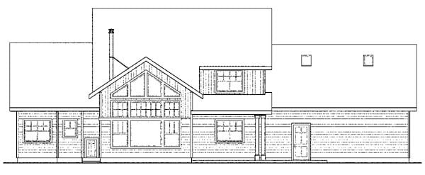 Cottage Florida Rear Elevation of Plan 59414