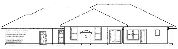 Craftsman European Ranch Rear Elevation of Plan 59415