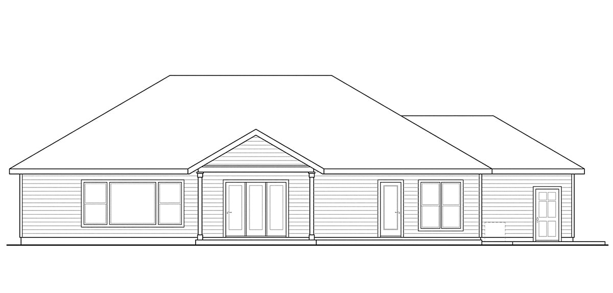 House Plan 59423 Rear Elevation