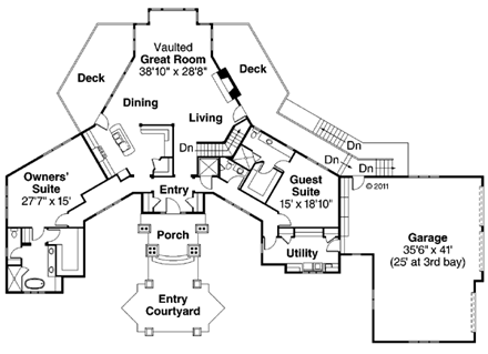 House Plan 59424 First Level Plan