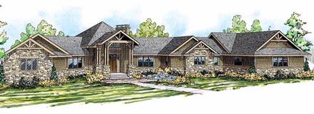 Craftsman Ranch Elevation of Plan 59424