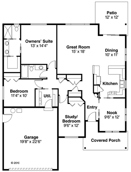 House Plan 59426 First Level Plan