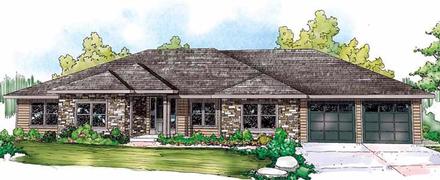 Contemporary European Ranch Traditional Elevation of Plan 59427