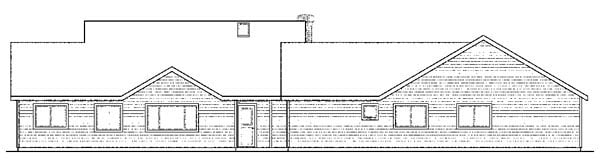 Cottage European Ranch Traditional Rear Elevation of Plan 59428