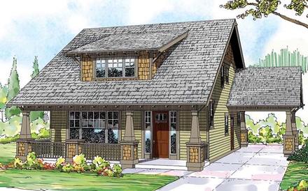 Bungalow Cape Cod Cottage Country Craftsman Elevation of Plan 59430