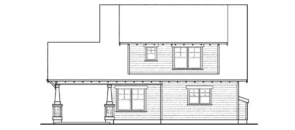 Bungalow Cape Cod Cottage Country Craftsman Rear Elevation of Plan 59430