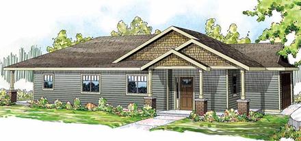 Contemporary Cottage Craftsman Florida Ranch Elevation of Plan 59433