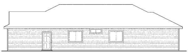 Contemporary Cottage Craftsman Florida Ranch Rear Elevation of Plan 59433