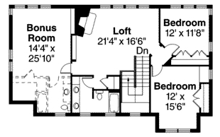 Bungalow Cottage Traditional Level Two of Plan 59434