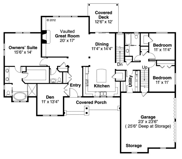 Contemporary Country Craftsman Traditional Level One of Plan 59436