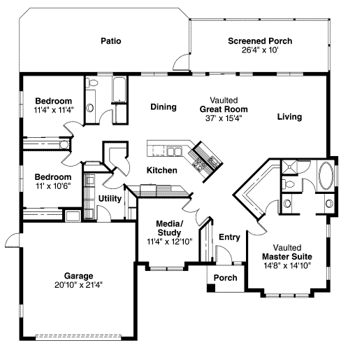 Mediterranean Ranch Level One of Plan 59437