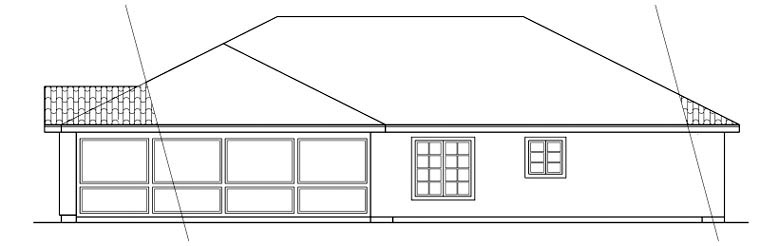 Mediterranean Ranch Rear Elevation of Plan 59437