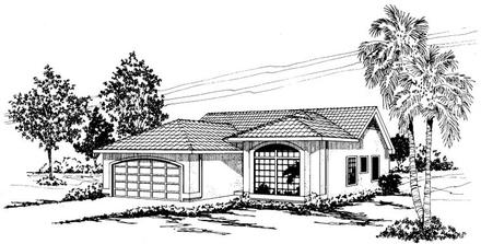 Southwest Elevation of Plan 59438